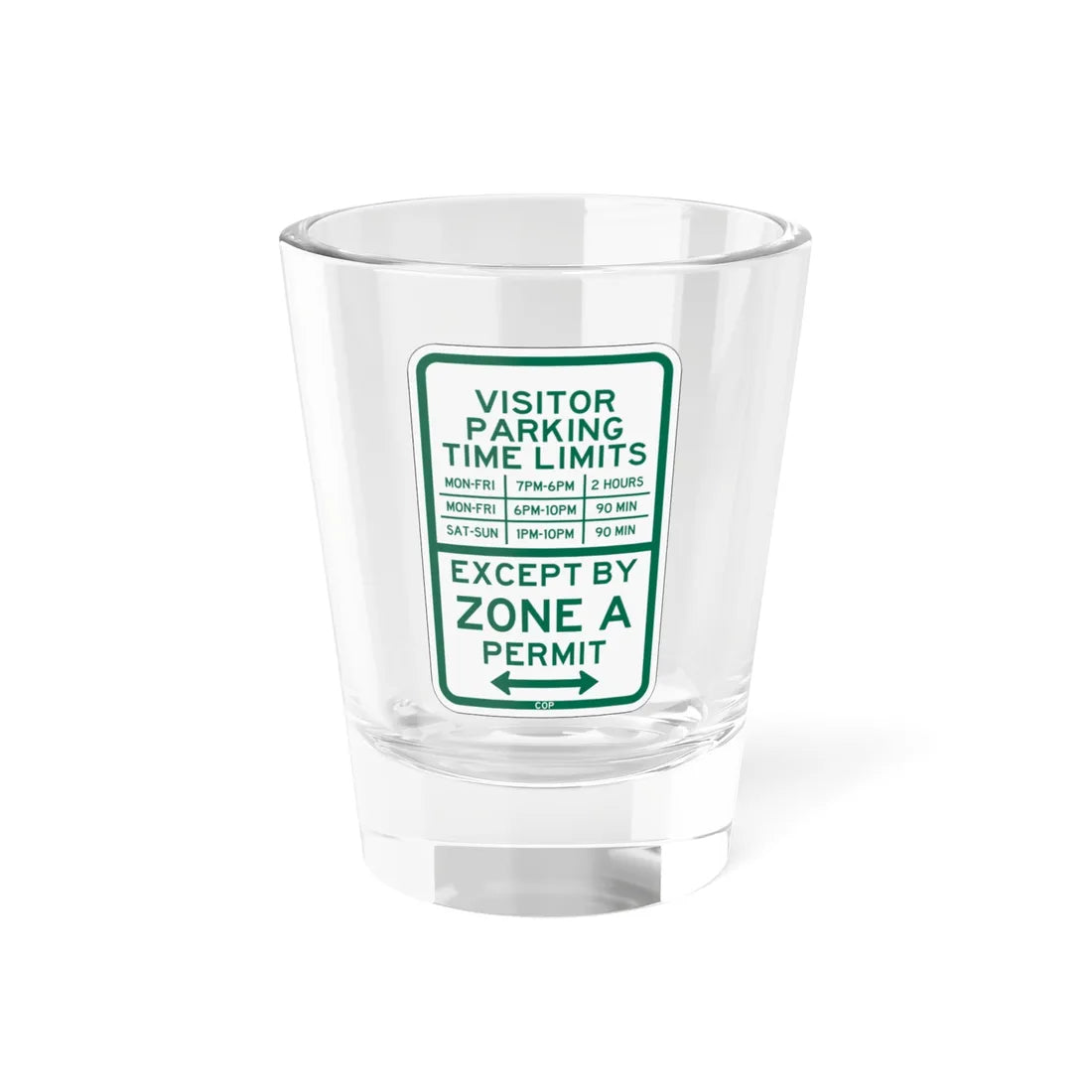 PBOT Road sign P4446A (Oregon) (Road Sign) Shot Glass 1.5oz 1.5oz - Go Mug Yourself