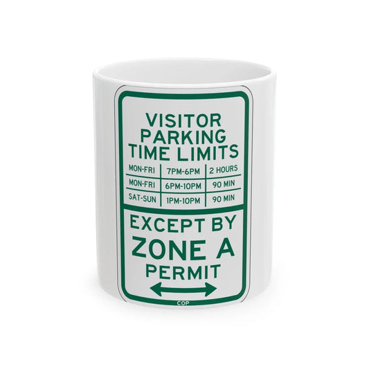 PBOT Road sign P4446A (Oregon) (Road Sign) White Coffee Mug 11oz - Go Mug Yourself