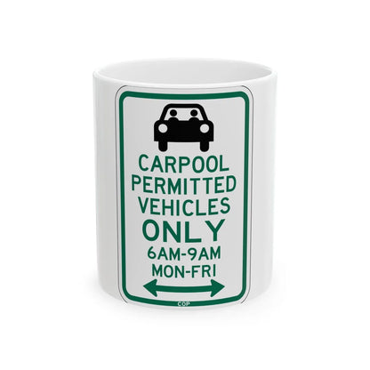 PBOT Road sign P4451D (Oregon) (Road Sign) White Coffee Mug 11oz - Go Mug Yourself