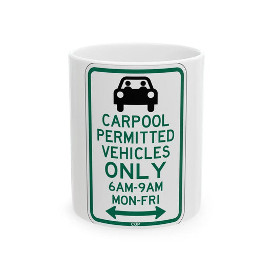 PBOT Road sign P4451D (Oregon) (Road Sign) White Coffee Mug 11oz - Go Mug Yourself