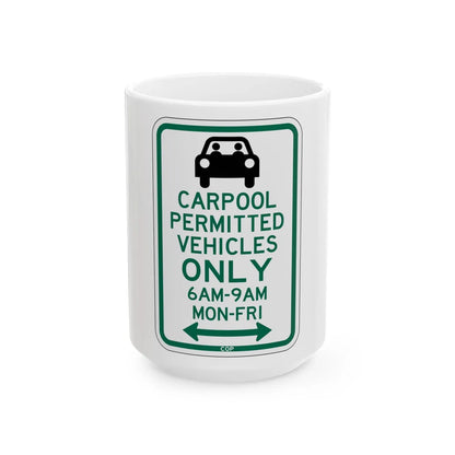 PBOT Road sign P4451D (Oregon) (Road Sign) White Coffee Mug 15oz - Go Mug Yourself