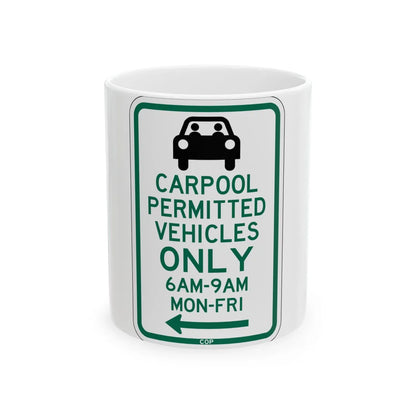 PBOT Road sign P4451L (Oregon) (Road Sign) White Coffee Mug 11oz - Go Mug Yourself