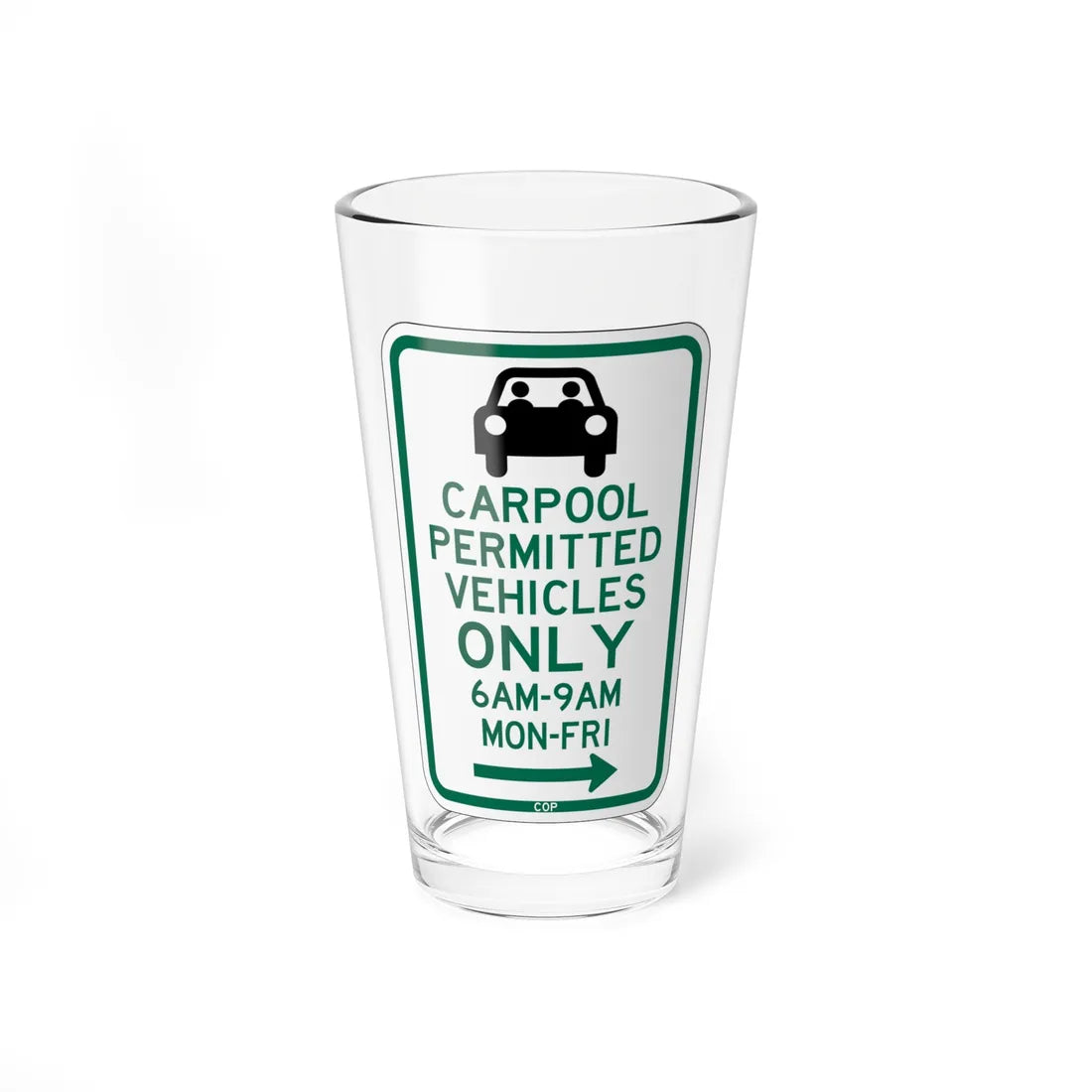 PBOT Road sign P4451R (Oregon) (Road Sign) Pint Glass 16oz 16oz - Go Mug Yourself