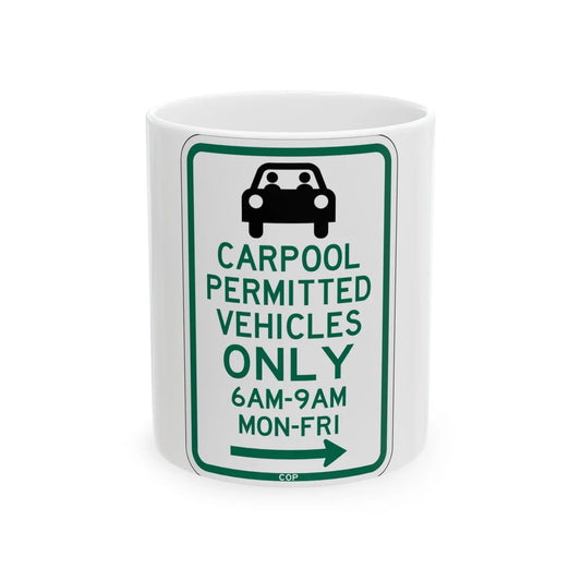 PBOT Road sign P4451R (Oregon) (Road Sign) White Coffee Mug 11oz - Go Mug Yourself