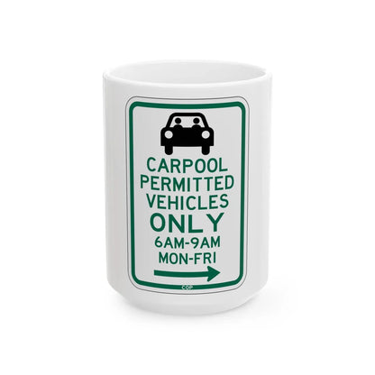 PBOT Road sign P4451R (Oregon) (Road Sign) White Coffee Mug 15oz - Go Mug Yourself