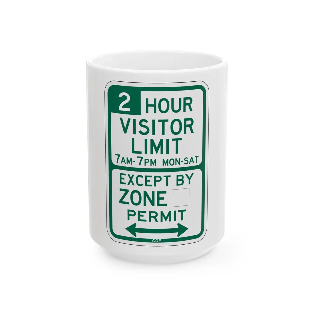 PBOT Road sign P4452D (Oregon) (Road Sign) White Coffee Mug 15oz - Go Mug Yourself