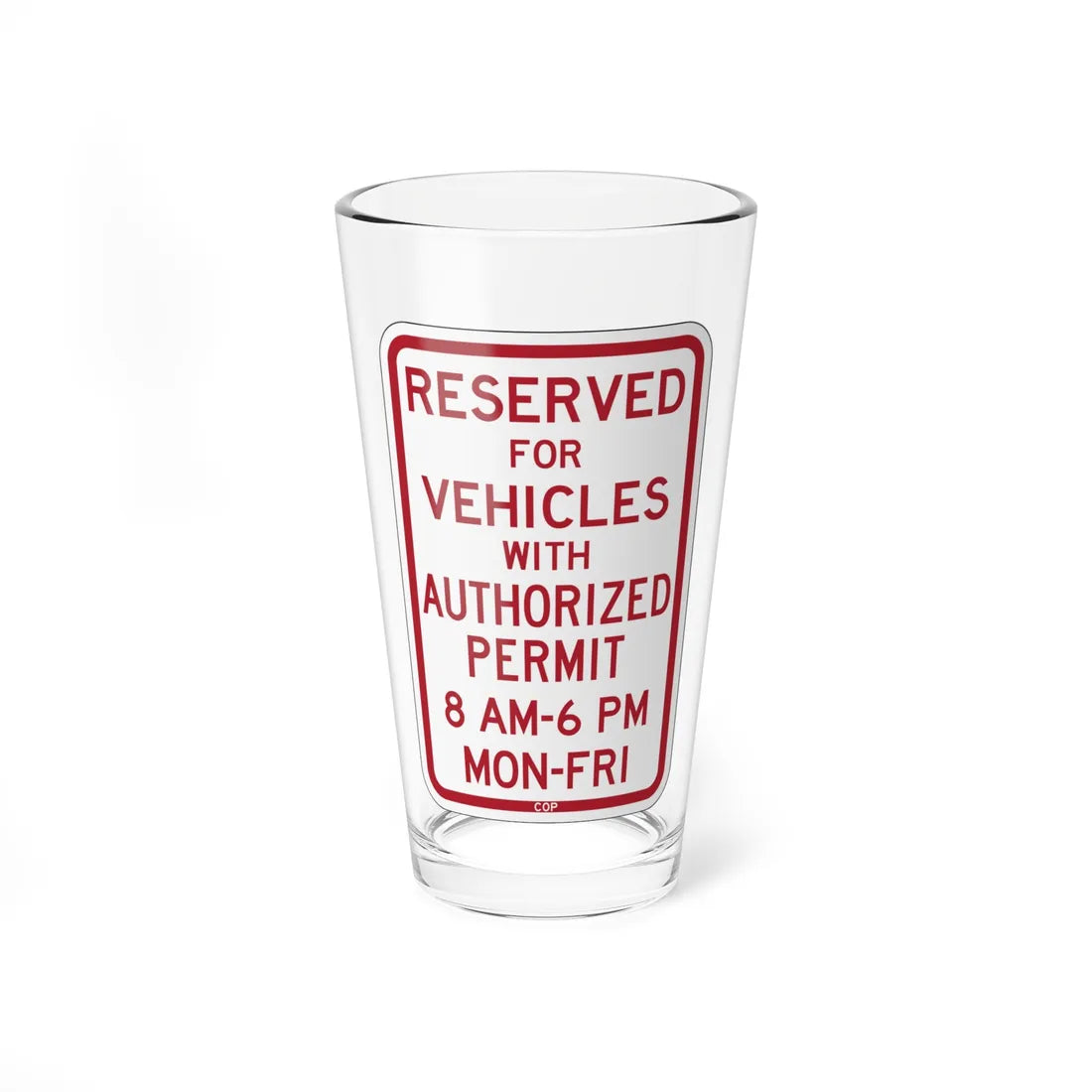 PBOT Road sign P4455 (Oregon) (Road Sign) Pint Glass 16oz 16oz - Go Mug Yourself