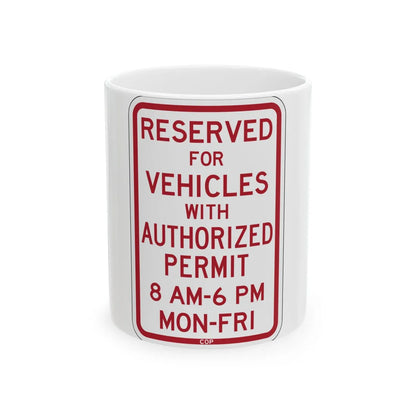 PBOT Road sign P4455 (Oregon) (Road Sign) White Coffee Mug 11oz - Go Mug Yourself
