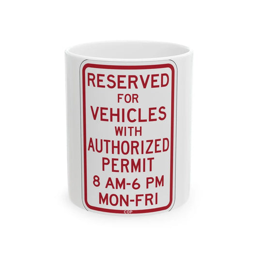 PBOT Road sign P4455 (Oregon) (Road Sign) White Coffee Mug 11oz - Go Mug Yourself
