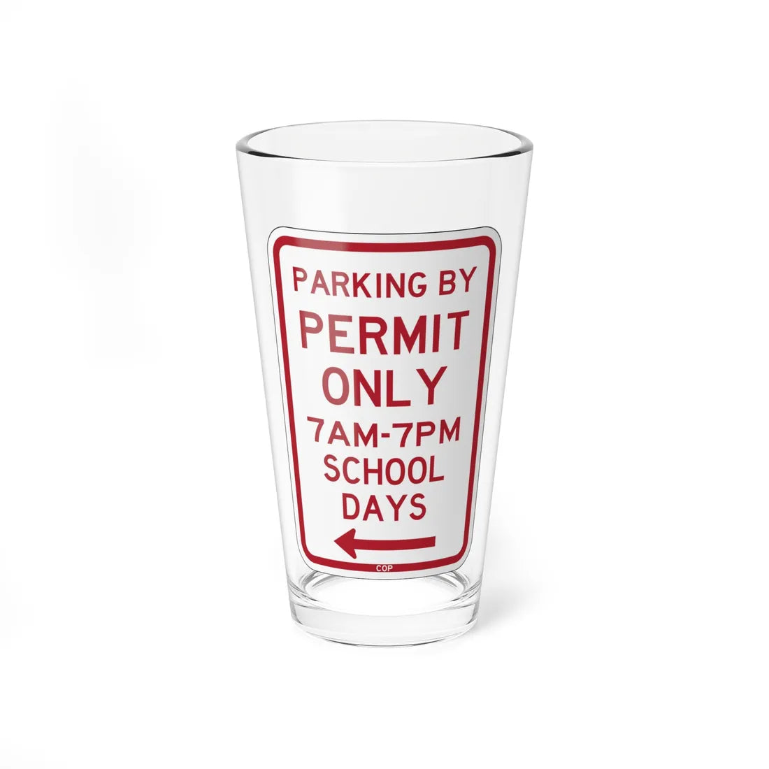 PBOT Road sign P4456L (Oregon) (Road Sign) Pint Glass 16oz 16oz - Go Mug Yourself