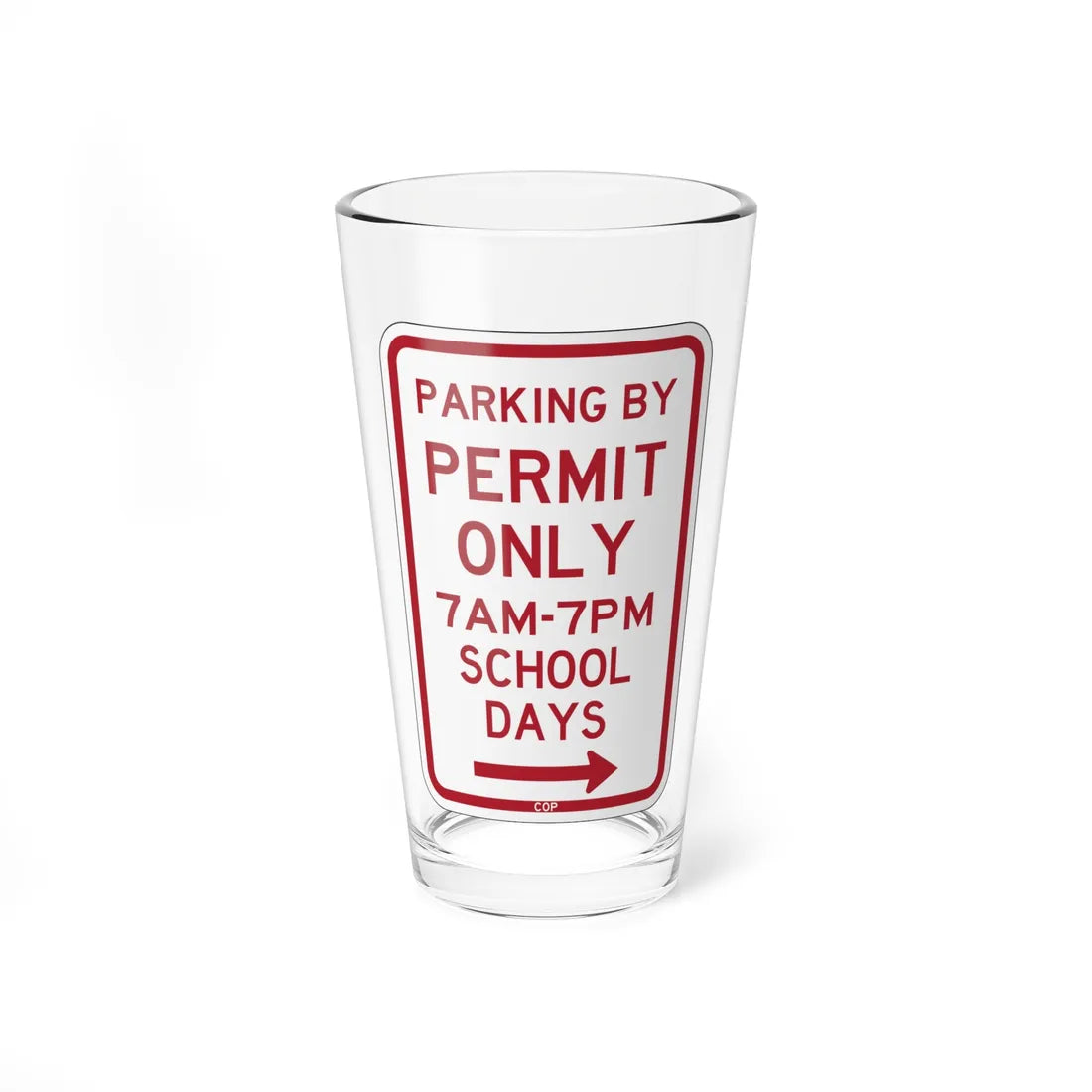 PBOT Road sign P4456R (Oregon) (Road Sign) Pint Glass 16oz 16oz - Go Mug Yourself