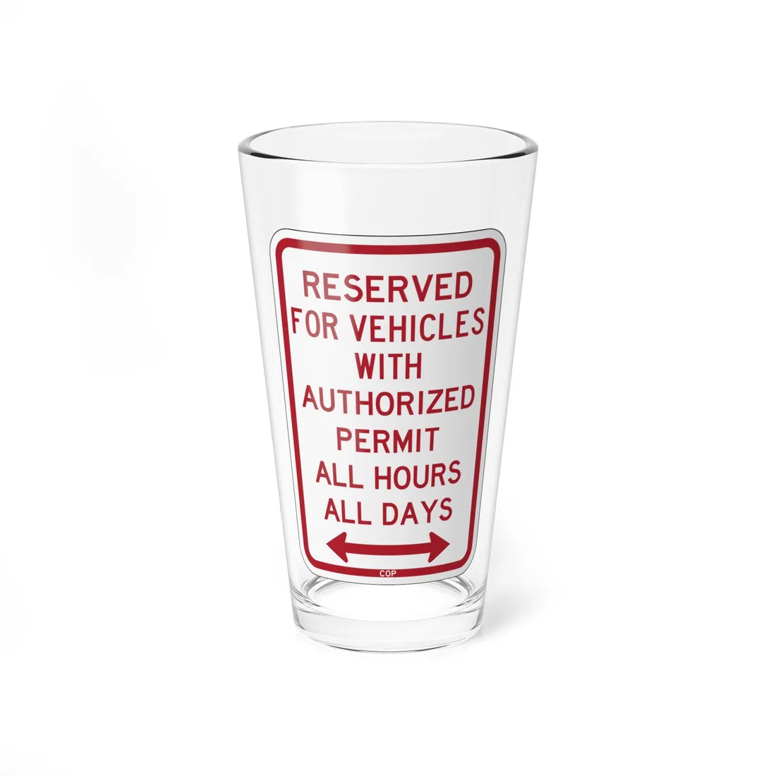 PBOT Road sign P4457D (Oregon) (Road Sign) Pint Glass 16oz 16oz - Go Mug Yourself