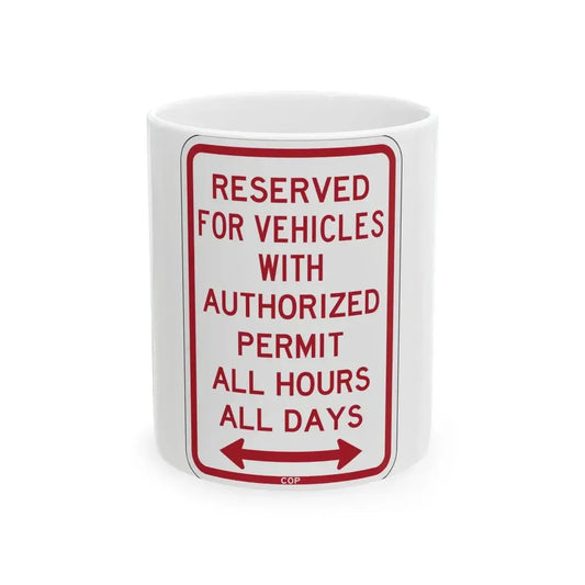 PBOT Road sign P4457D (Oregon) (Road Sign) White Coffee Mug 11oz - Go Mug Yourself