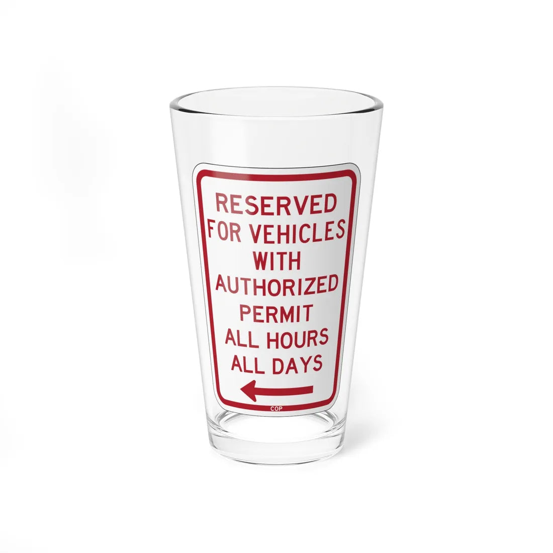 PBOT Road sign P4457L (Oregon) (Road Sign) Pint Glass 16oz - Go Mug Yourself