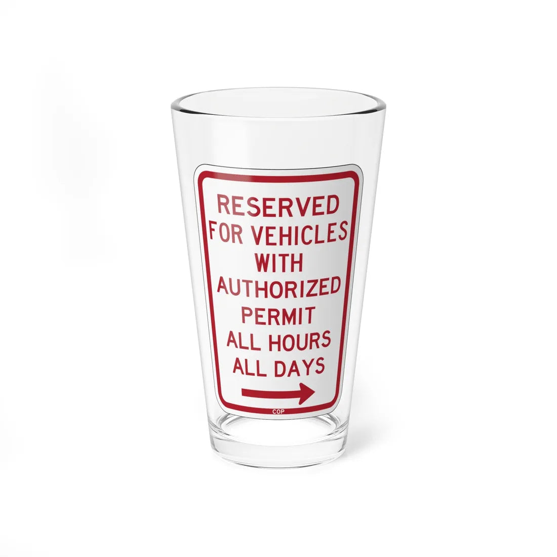 PBOT Road sign P4457R (Oregon) (Road Sign) Pint Glass 16oz – Go Mug ...
