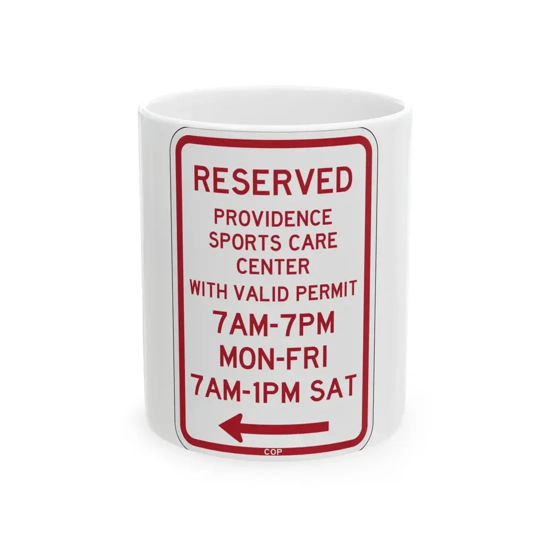 PBOT Road sign P4459L (Oregon) (Road Sign) White Coffee Mug 11oz - Go Mug Yourself