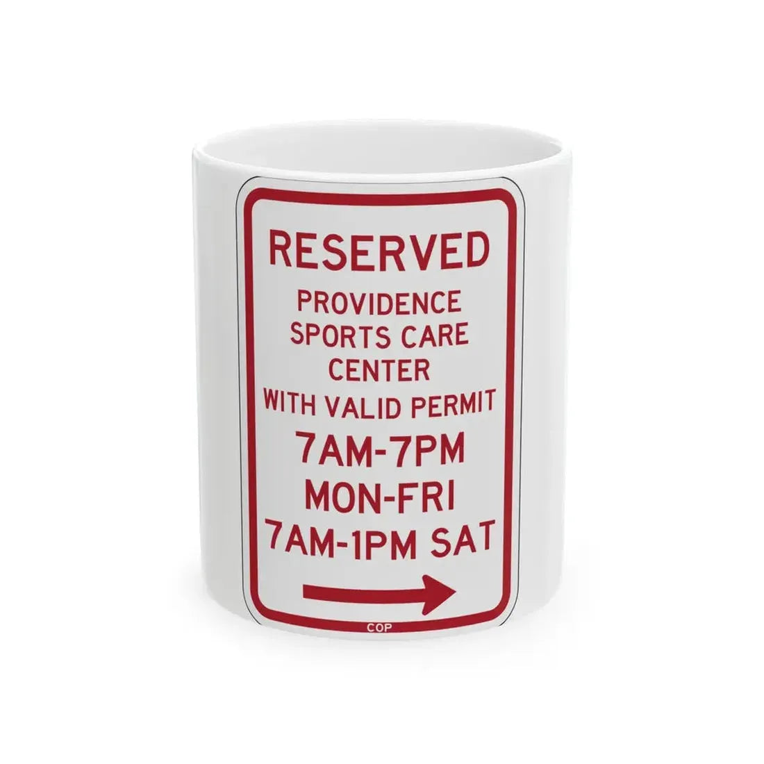 PBOT Road sign P4459R (Oregon) (Road Sign) White Coffee Mug 11oz - Go Mug Yourself