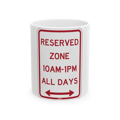 PBOT Road sign P4490AD (Oregon) (Road Sign) White Coffee Mug 11oz - Go Mug Yourself