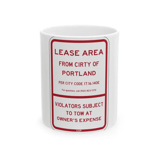 PBOT Road sign P4492 (Oregon) (Road Sign) White Coffee Mug 11oz - Go Mug Yourself