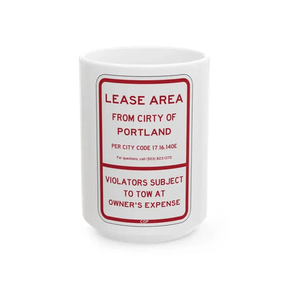 PBOT Road sign P4492 (Oregon) (Road Sign) White Coffee Mug 15oz - Go Mug Yourself