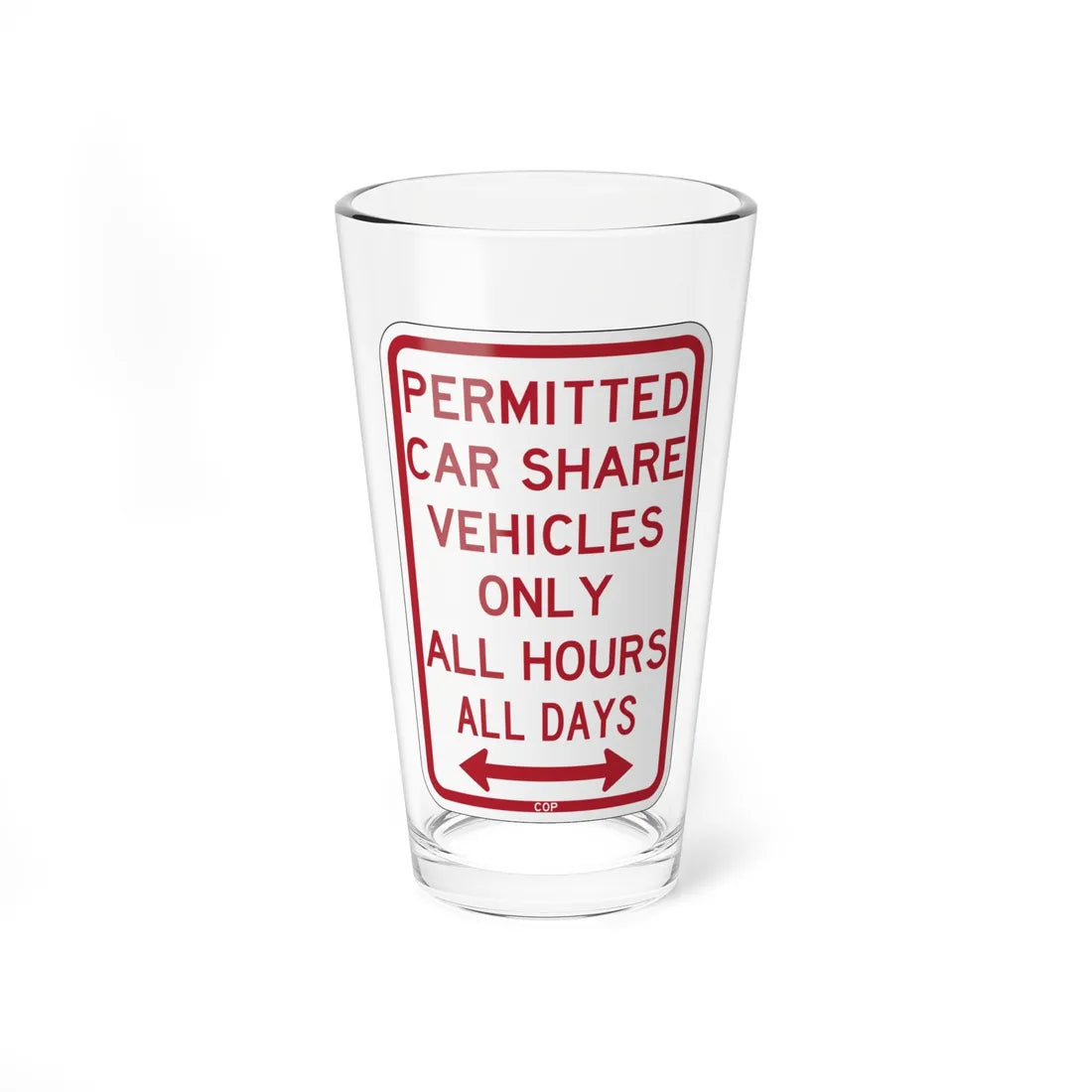 PBOT Road sign P4500D (Oregon) (Road Sign) Pint Glass 16oz 16oz - Go Mug Yourself