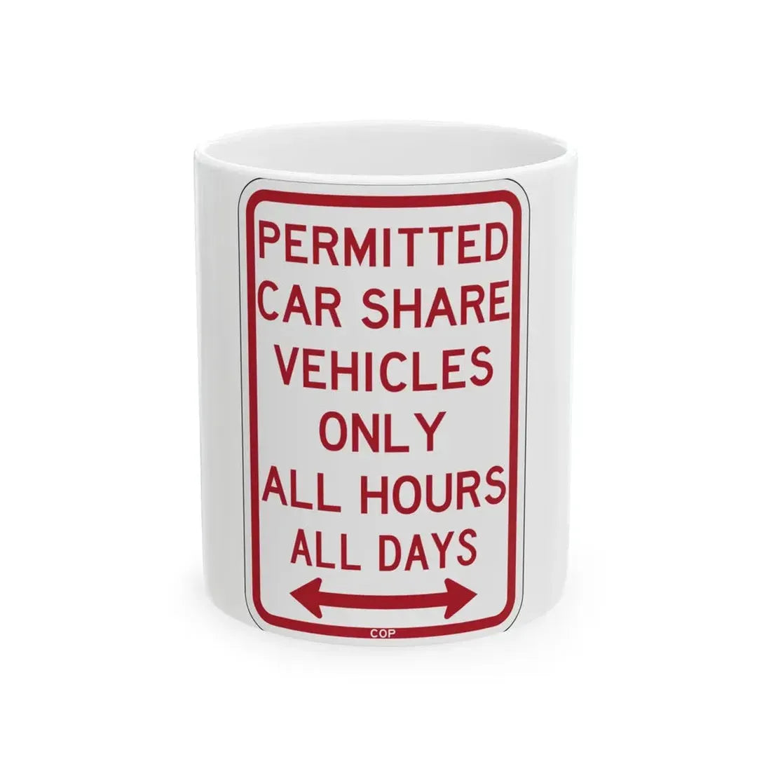 PBOT Road sign P4500D (Oregon) (Road Sign) White Coffee Mug 11oz - Go Mug Yourself