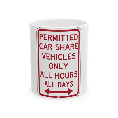 PBOT Road sign P4500D (Oregon) (Road Sign) White Coffee Mug 11oz - Go Mug Yourself
