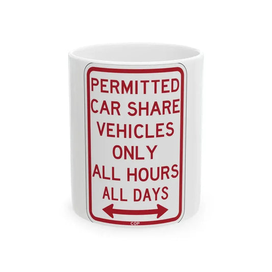 PBOT Road sign P4500D (Oregon) (Road Sign) White Coffee Mug 11oz - Go Mug Yourself