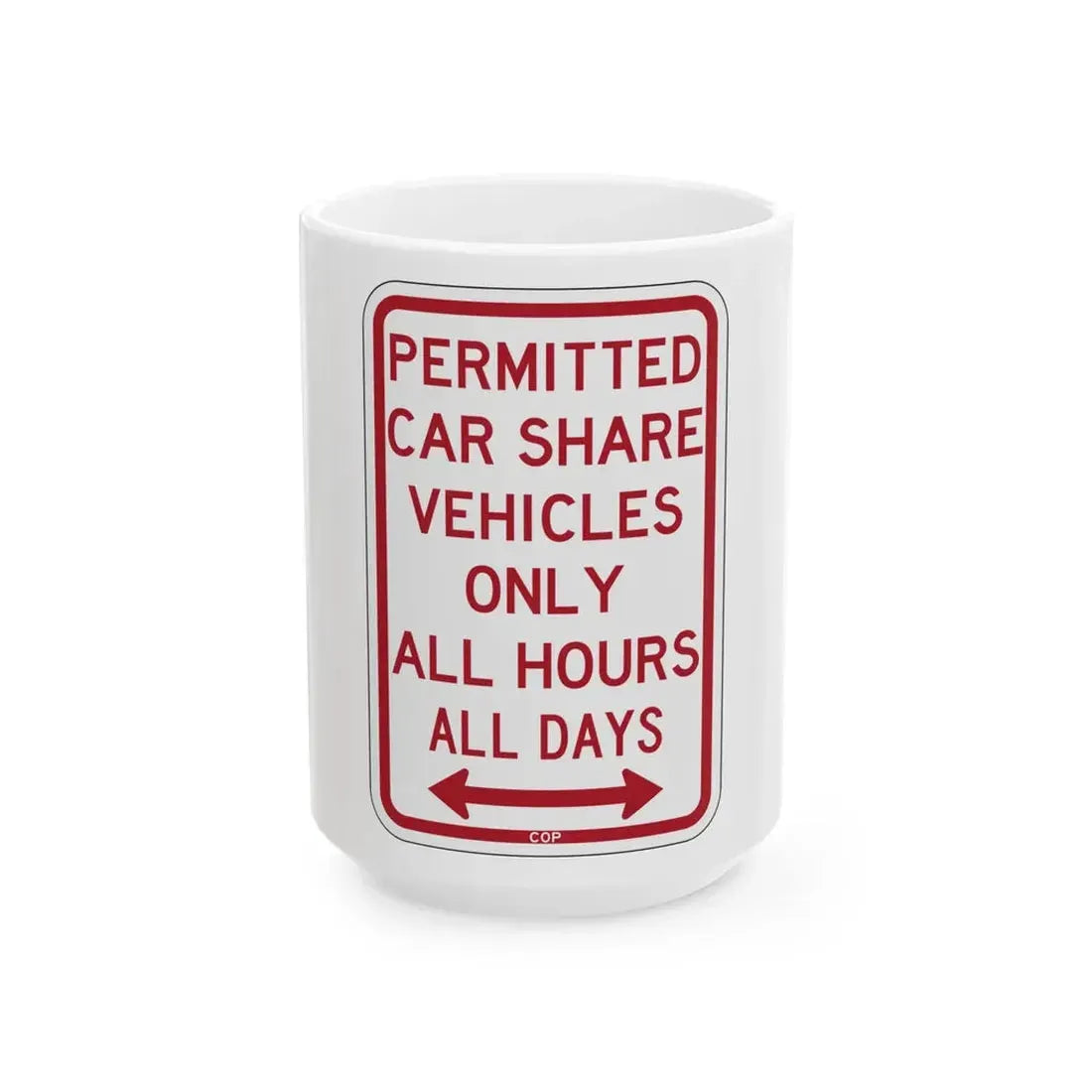 PBOT Road sign P4500D (Oregon) (Road Sign) White Coffee Mug 15oz - Go Mug Yourself