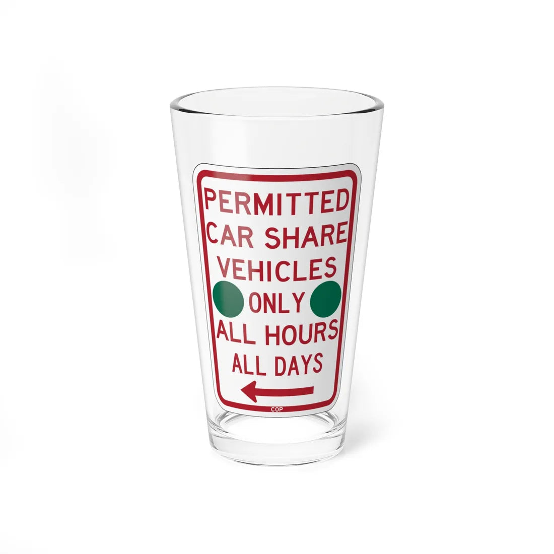 PBOT Road sign P4500L-G (Oregon) (Road Sign) Pint Glass 16oz 16oz - Go Mug Yourself