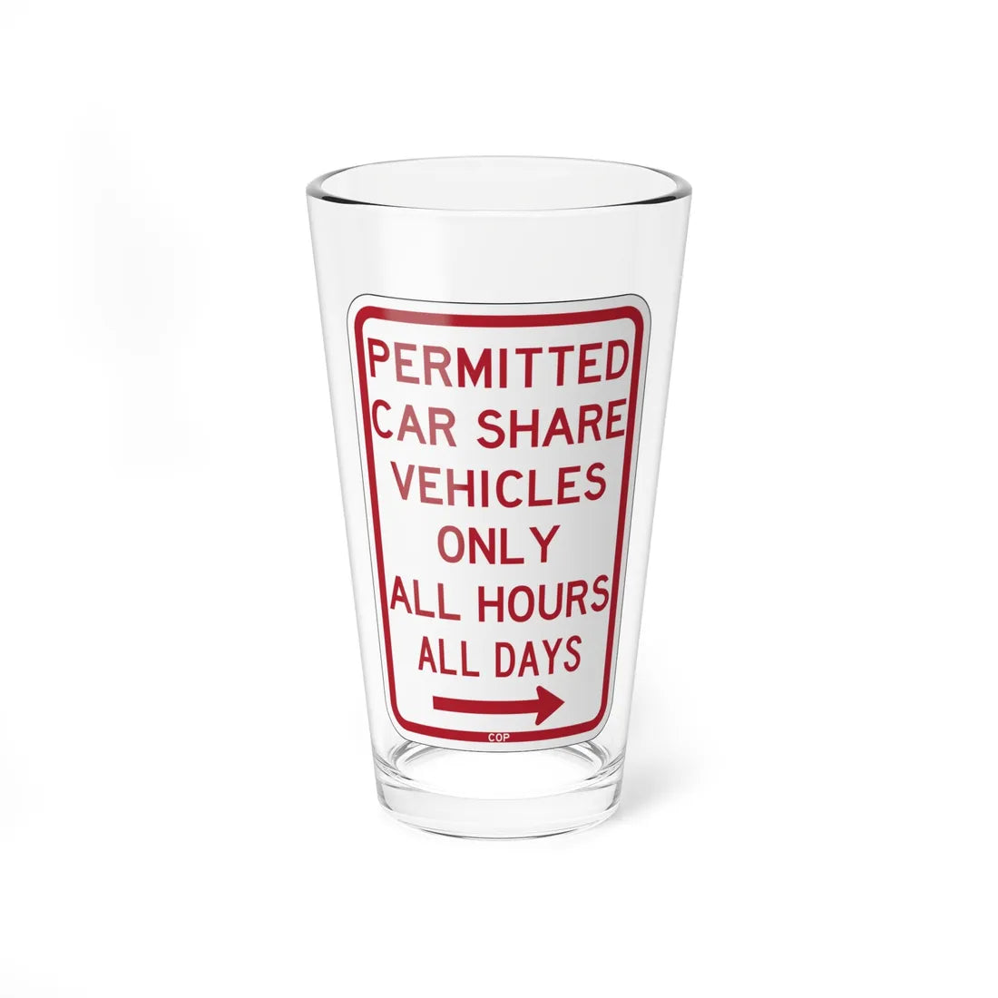 PBOT Road sign P4500L (Oregon) (Road Sign) Pint Glass 16oz 16oz - Go Mug Yourself
