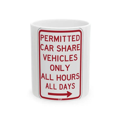 PBOT Road sign P4500L (Oregon) (Road Sign) White Coffee Mug 11oz - Go Mug Yourself