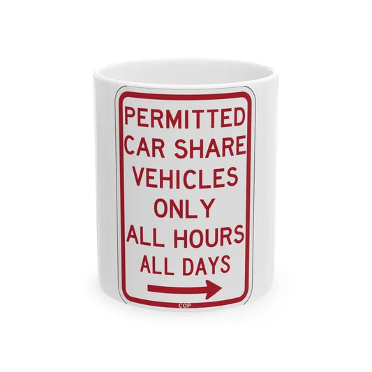 PBOT Road sign P4500L (Oregon) (Road Sign) White Coffee Mug 11oz - Go Mug Yourself