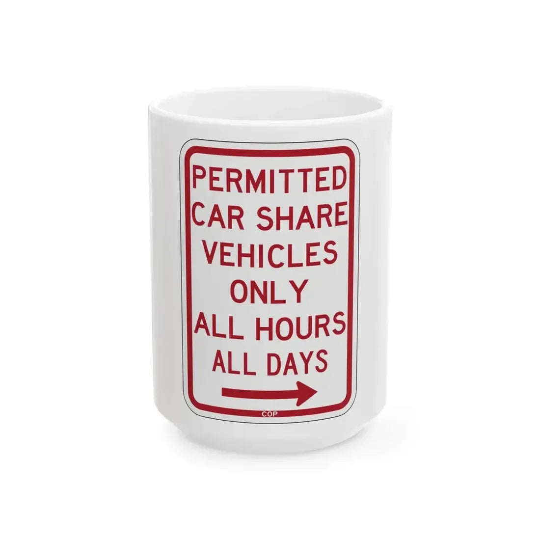 PBOT Road sign P4500L (Oregon) (Road Sign) White Coffee Mug 15oz - Go Mug Yourself