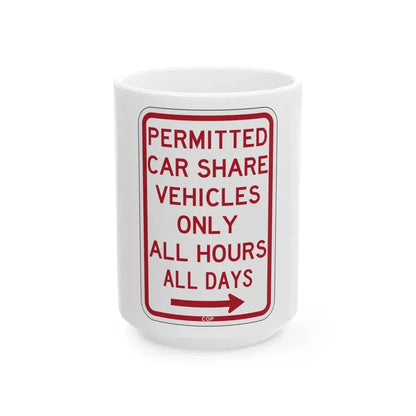 PBOT Road sign P4500L (Oregon) (Road Sign) White Coffee Mug 15oz - Go Mug Yourself