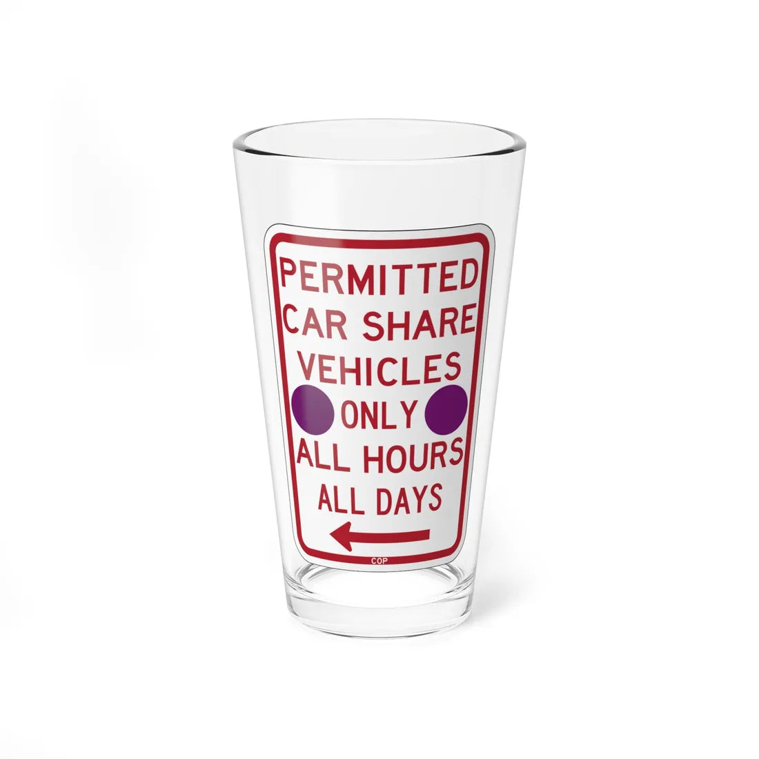 PBOT Road sign P4500L-P (Oregon) (Road Sign) Pint Glass 16oz 16oz - Go Mug Yourself