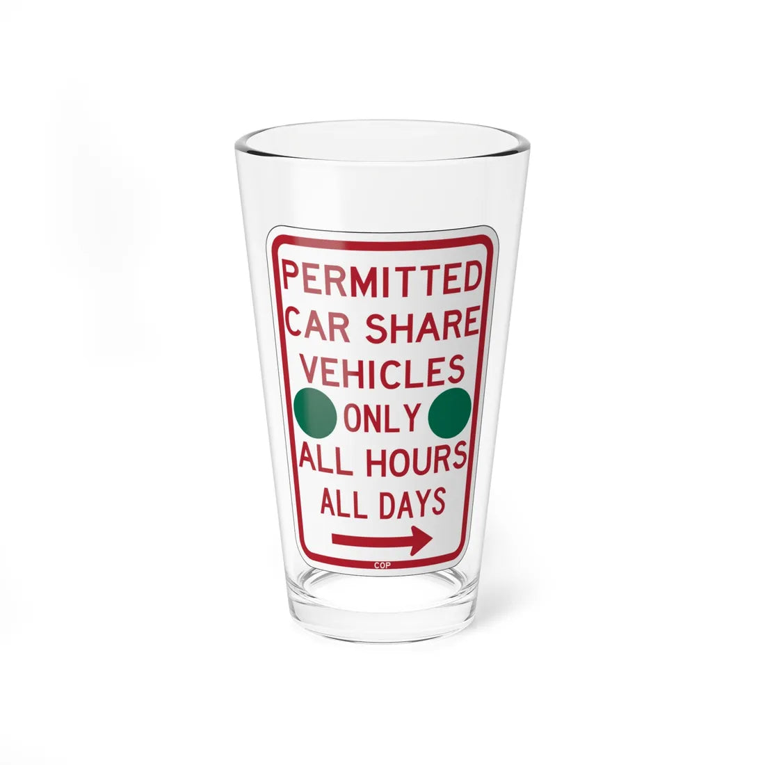 PBOT Road sign P4500R-G (Oregon) (Road Sign) Pint Glass 16oz - Go Mug Yourself
