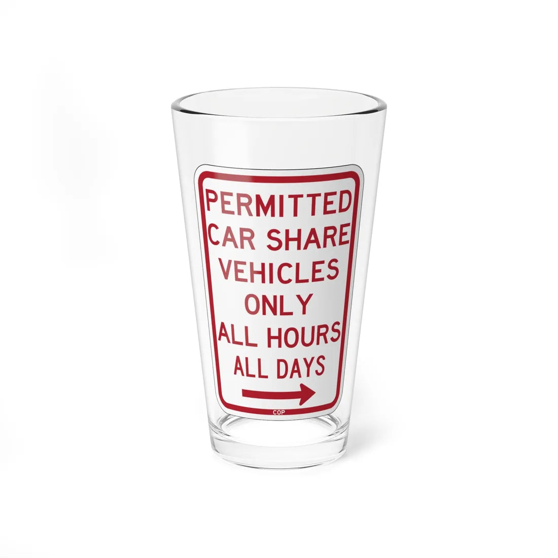 PBOT Road sign P4500R (Oregon) (Road Sign) Pint Glass 16oz 16oz - Go Mug Yourself