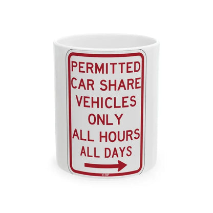 PBOT Road sign P4500R (Oregon) (Road Sign) White Coffee Mug 11oz - Go Mug Yourself