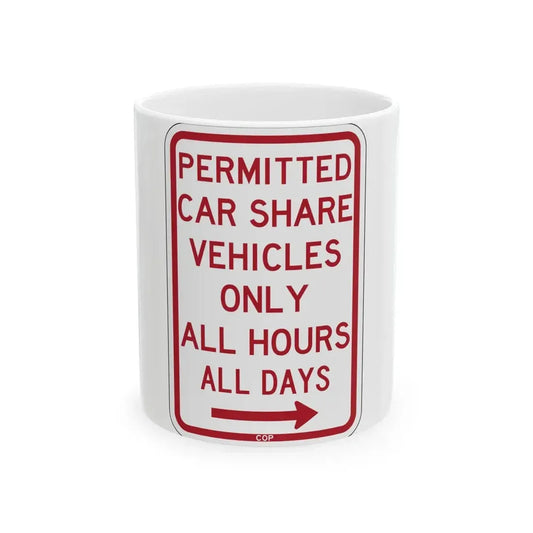 PBOT Road sign P4500R (Oregon) (Road Sign) White Coffee Mug 11oz - Go Mug Yourself