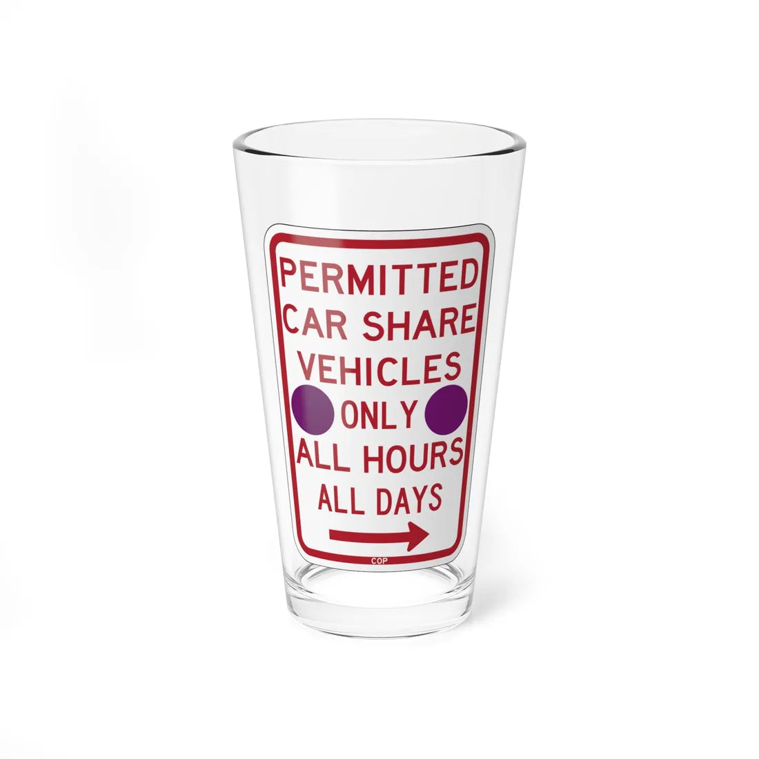 PBOT Road sign P4500R-P (Oregon) (Road Sign) Pint Glass 16oz 16oz - Go Mug Yourself