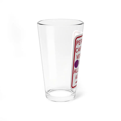 PBOT Road sign P4500R-P (Oregon) (Road Sign) Pint Glass 16oz - Go Mug Yourself