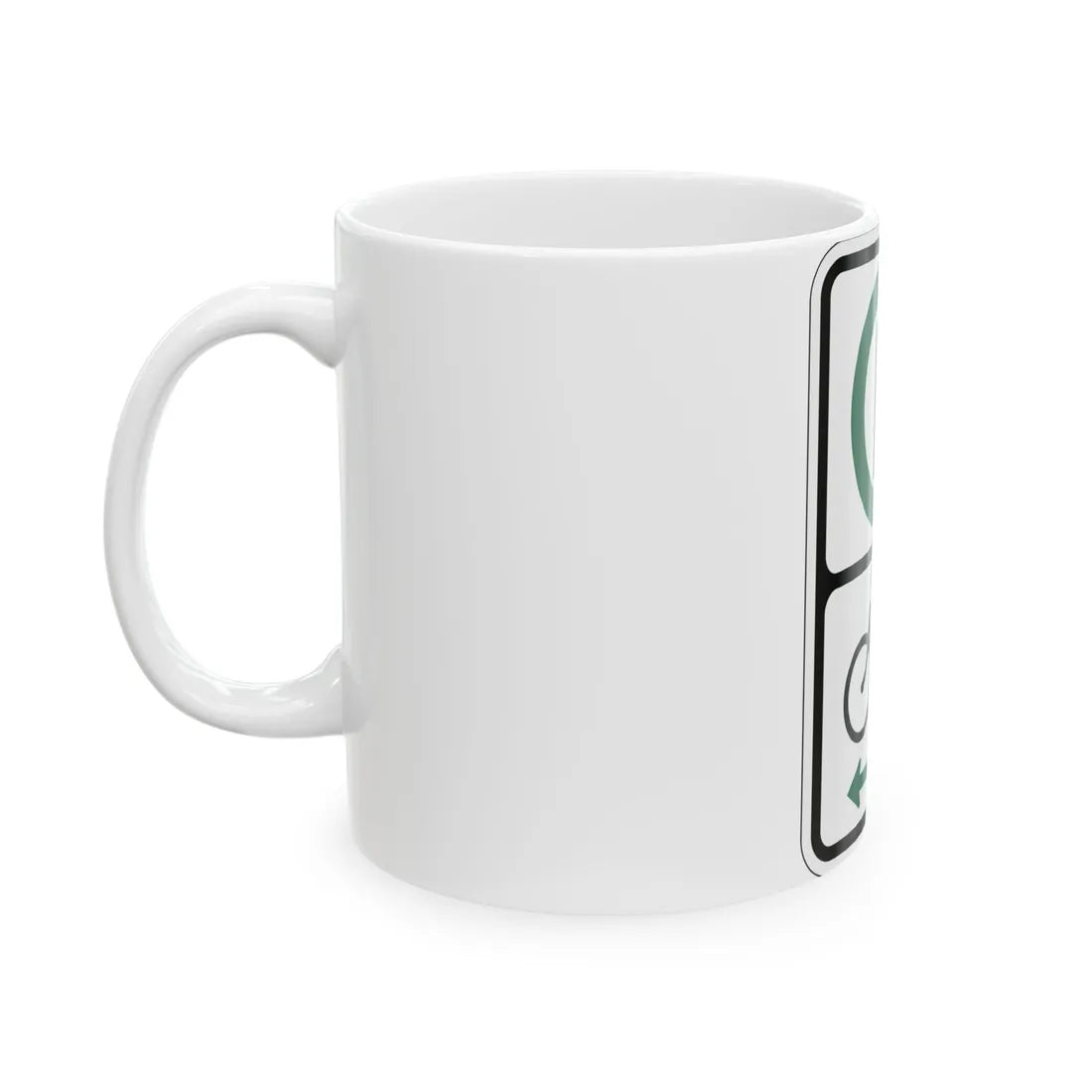 PBOT Road sign P4650D (Oregon) (Road Sign) White Coffee Mug - Go Mug Yourself