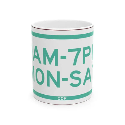 PBOT Road sign P4701 (Oregon) (Road Sign) White Coffee Mug 11oz - Go Mug Yourself