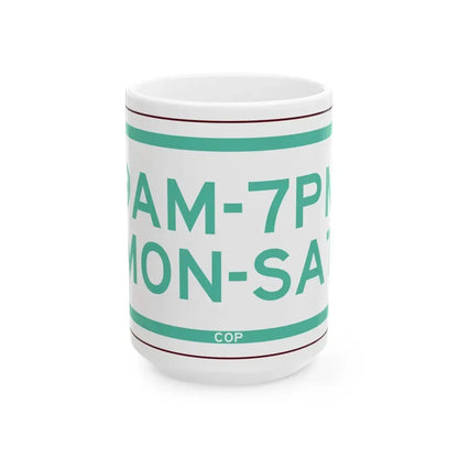 PBOT Road sign P4701 (Oregon) (Road Sign) White Coffee Mug 15oz - Go Mug Yourself