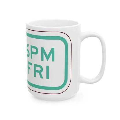 PBOT Road sign P4702 (Oregon) (Road Sign) White Coffee Mug - Go Mug Yourself