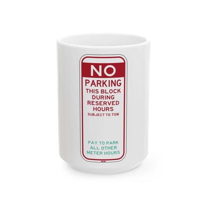 PBOT Road sign P6085 (Oregon) (Road Sign) White Coffee Mug 15oz - Go Mug Yourself