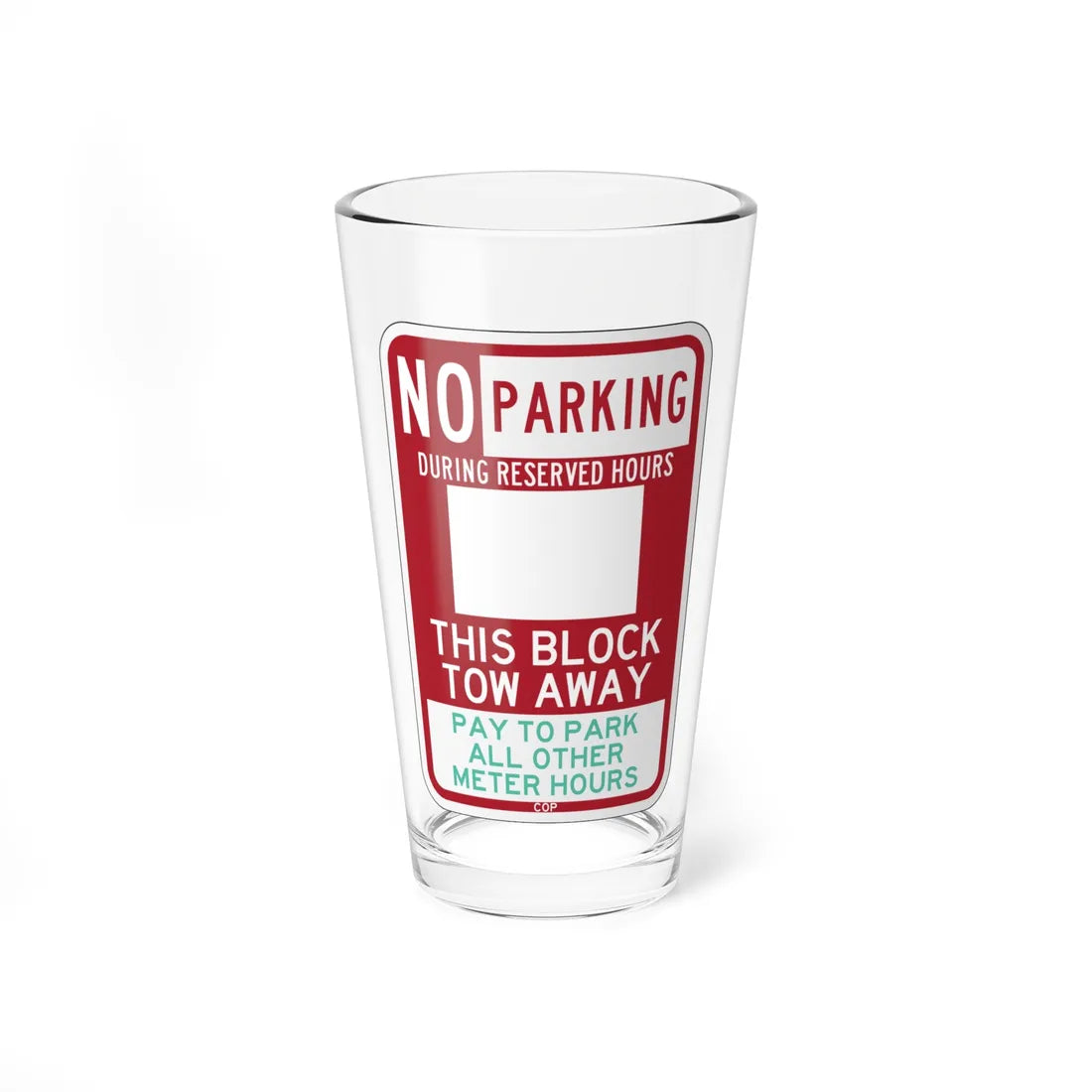 PBOT Road sign P6110 (Oregon) (Road Sign) Pint Glass 16oz 16oz - Go Mug Yourself