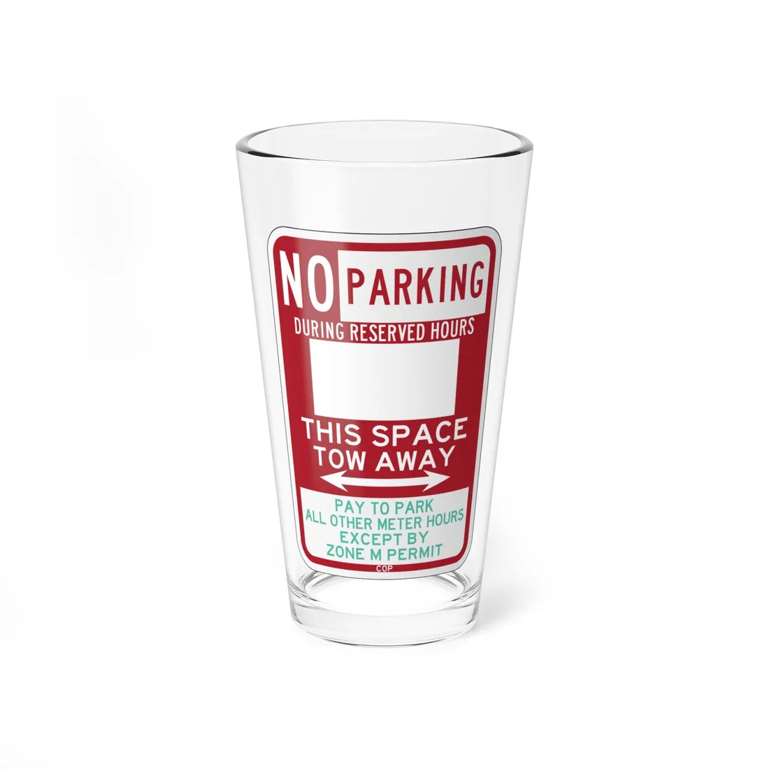 PBOT Road sign P6112 (Oregon) (Road Sign) Pint Glass 16oz 16oz - Go Mug Yourself