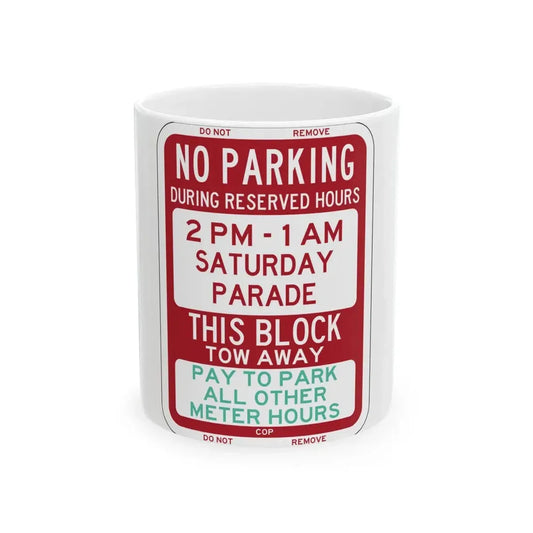 PBOT Road sign P6240 (Oregon) (Road Sign) White Coffee Mug 11oz - Go Mug Yourself